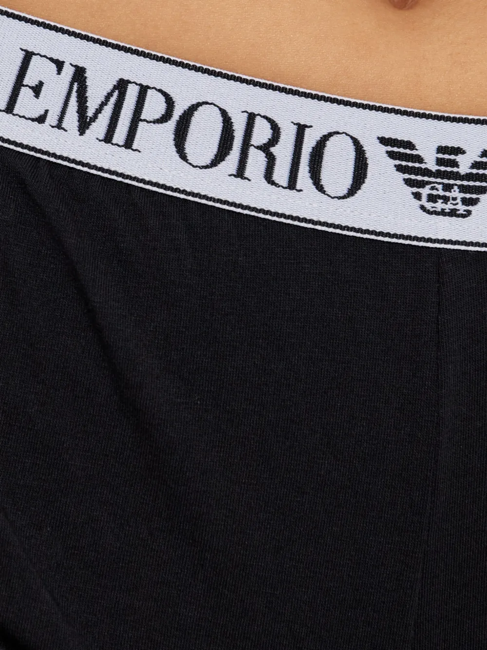 Emporio Armani Cotton Blend Long Sleeve Pajama Set In Black