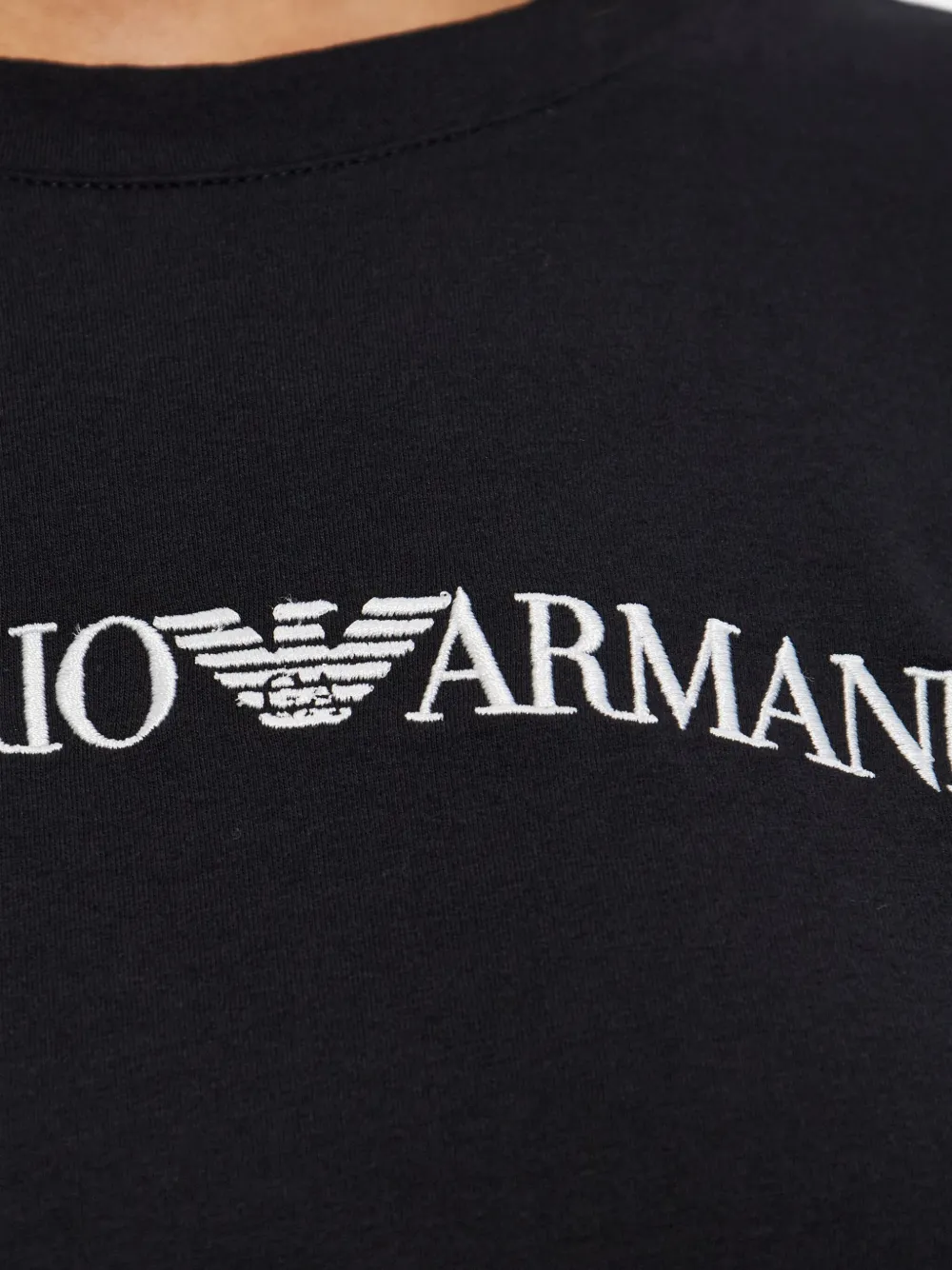 Emporio Armani Cotton Blend Long Sleeve Pajama Set In Black