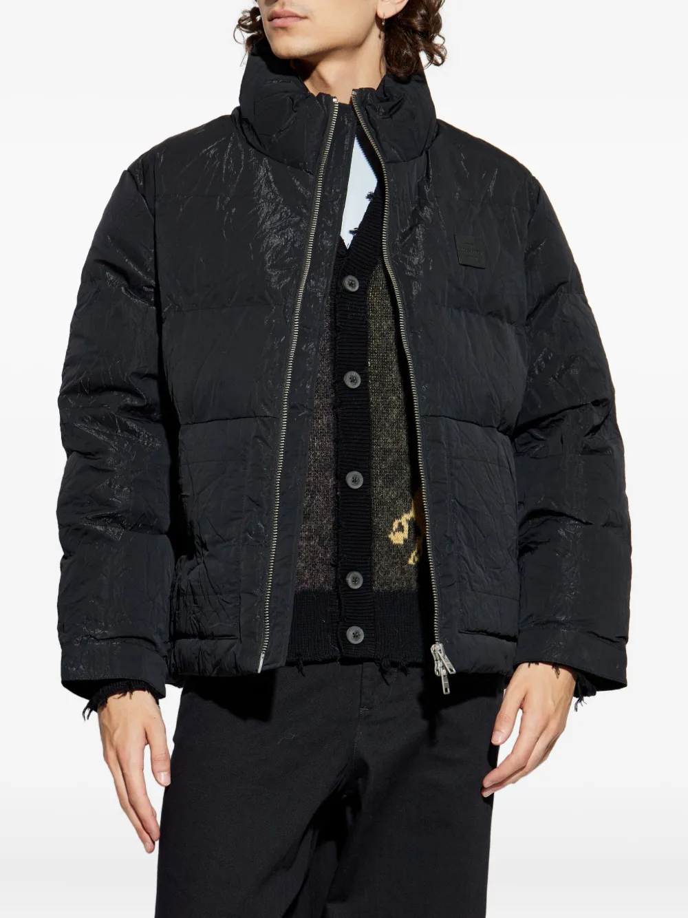  Allsaints Crinkled Puffer Jacket - Black 
