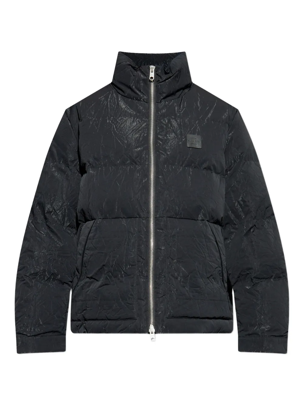 AllSaints crinkled puffer jacket | Black | Image 1
