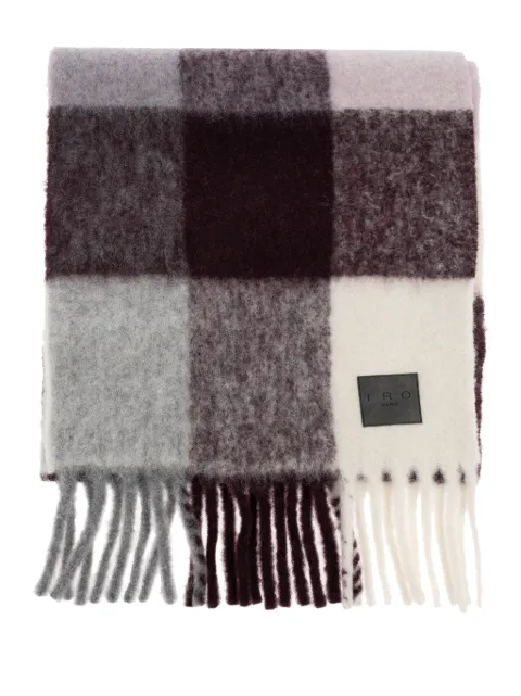 IRO checked fringed scarf