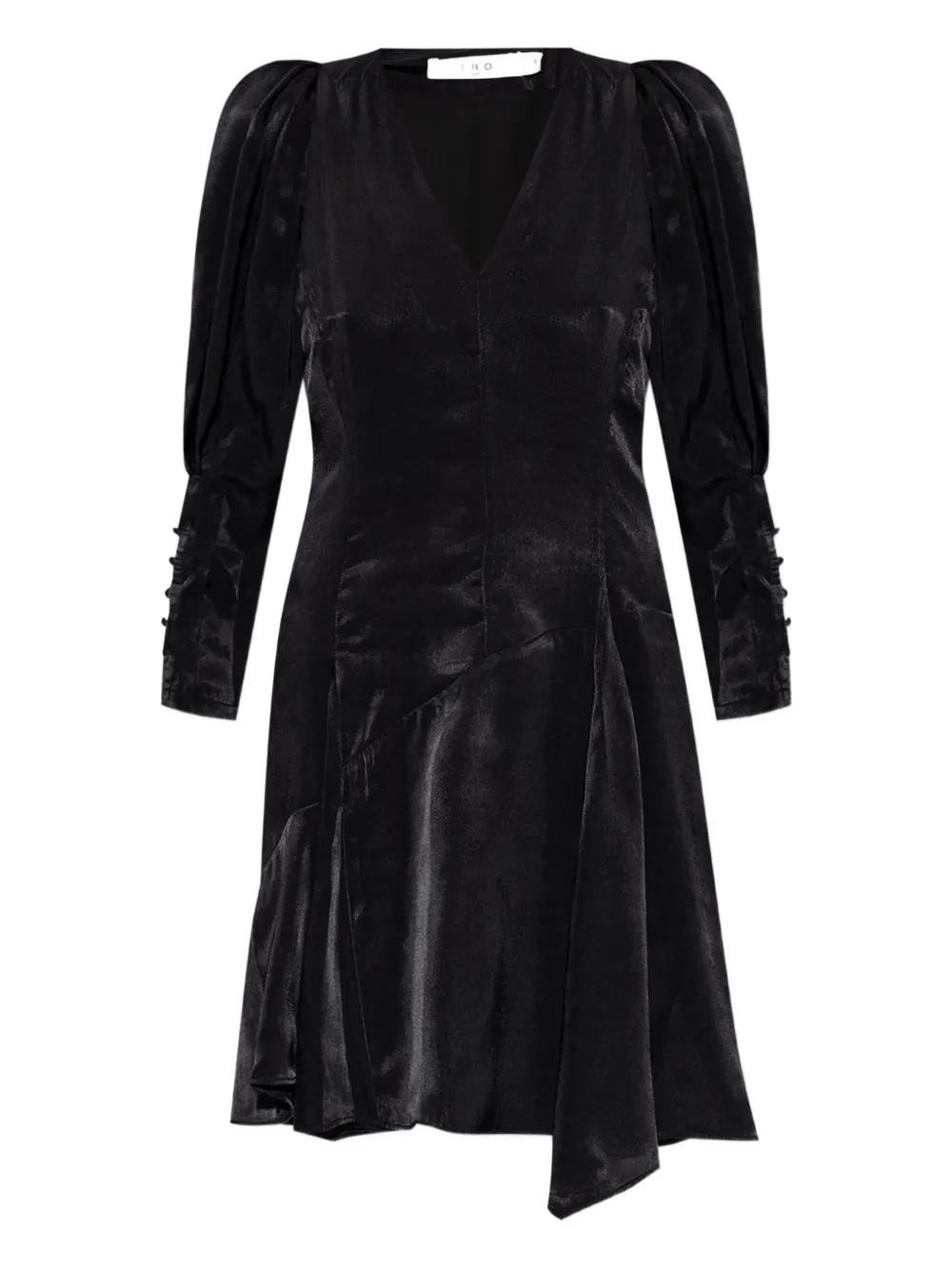 IRO puff-sleeve asymmetric mini dress | Black | Image 1