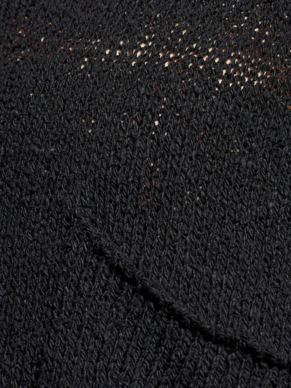 Yohji Yamamoto Chest-pocket Frayed-edge Sweater In Black