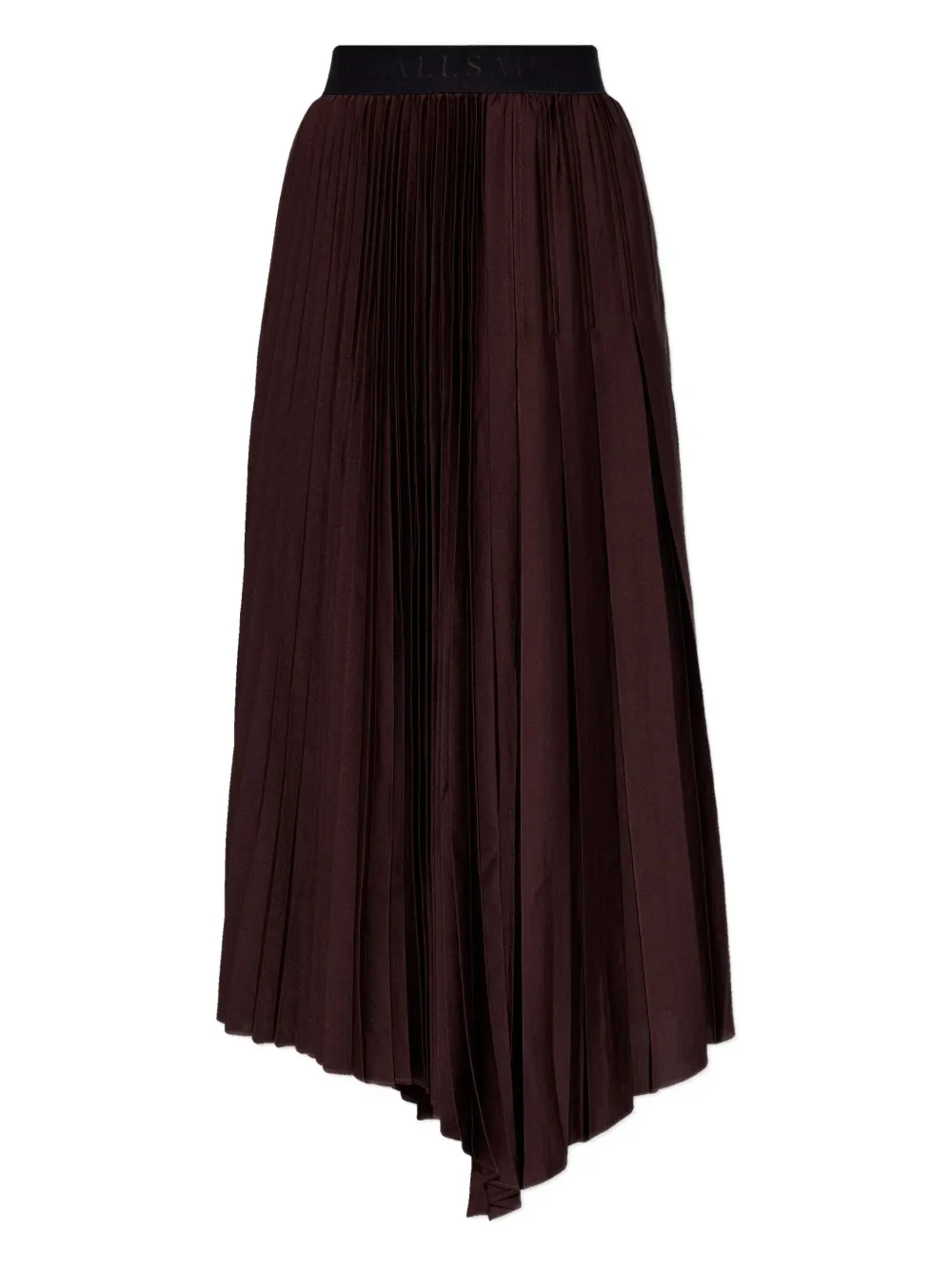 AllSaints Jax pleated asymmetric skirt | Red | Image 1
