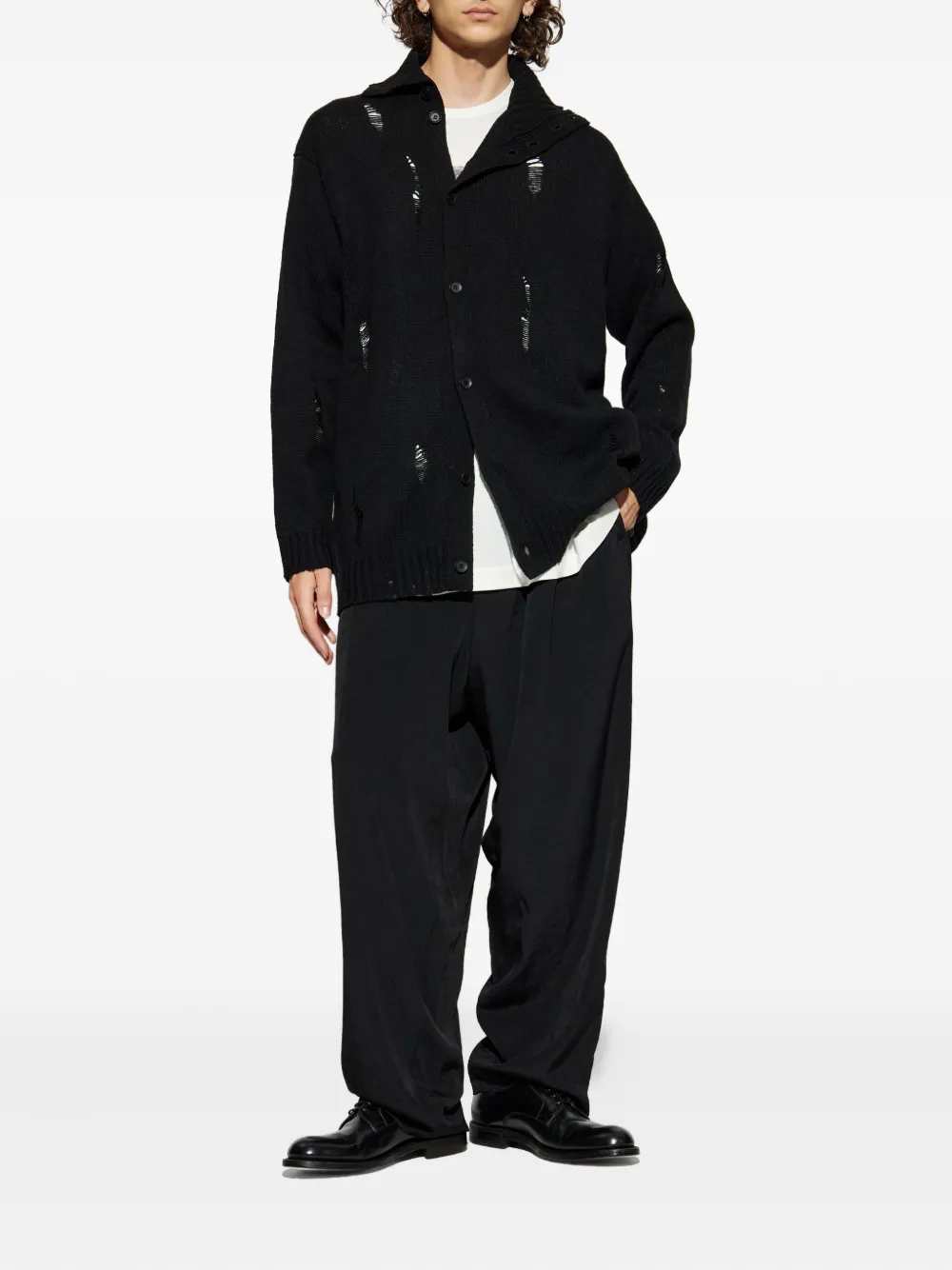 Yohji Yamamoto distressed buttoned cardigan | Cardigans | Image 2