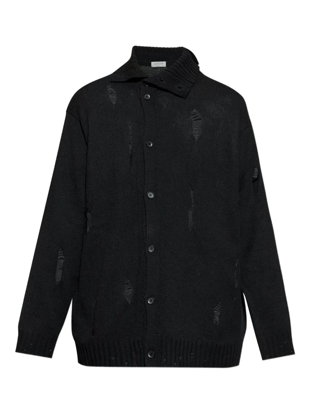 Yohji Yamamoto distressed buttoned cardigan | Black | Image 1