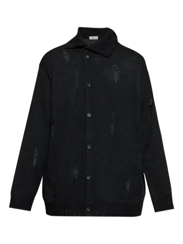 yohji Yamamoto ダメージカーディガン Yohji Yamamoto ダメージ カーディガン | ブラック | FARFETCH JP