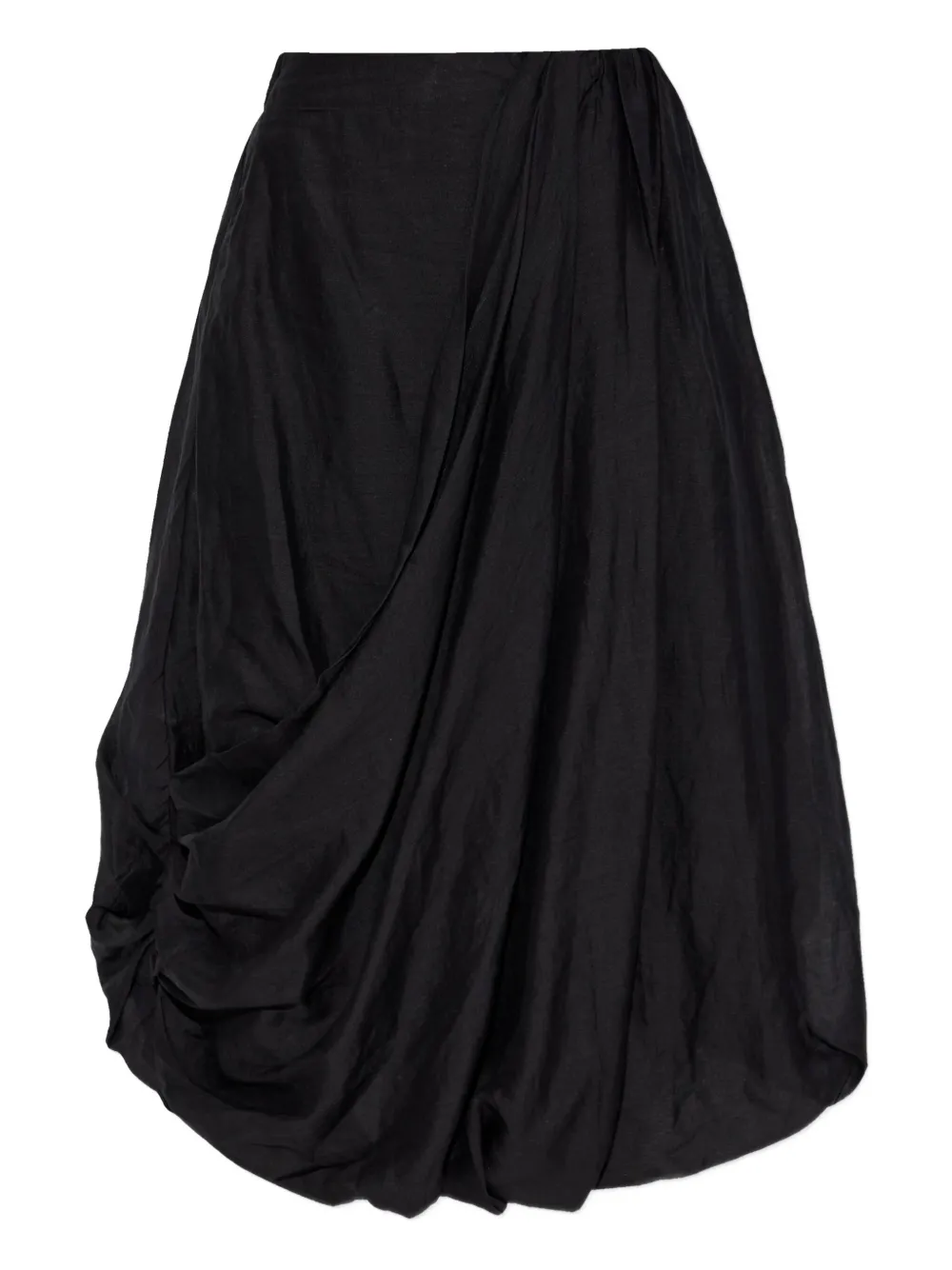 Allsaints Nia Draped Midi Skirt In Black