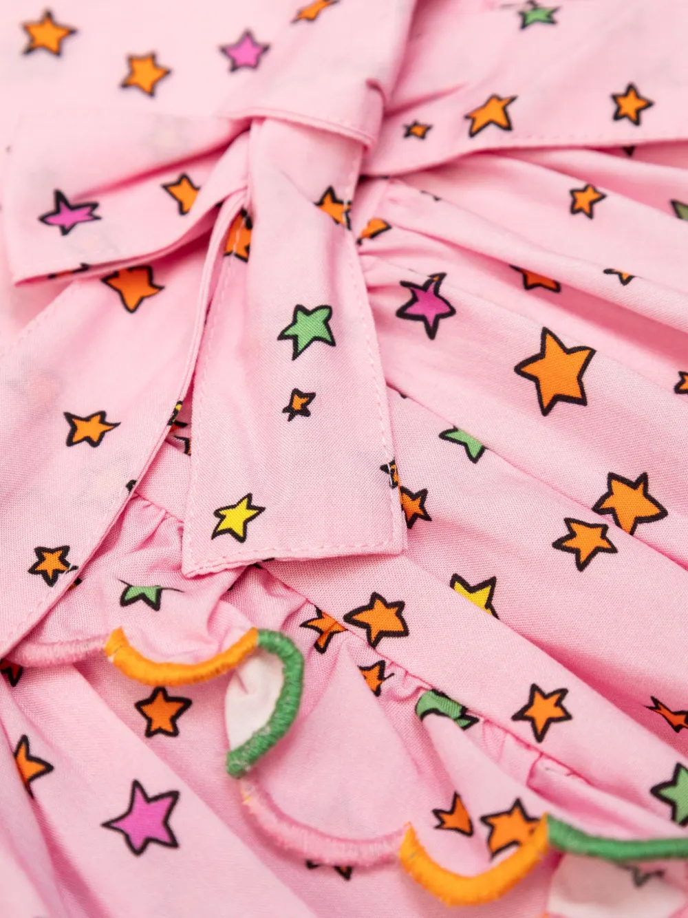 Stella McCartney Kids Jurk met sterrenpatroon en ruches Roze