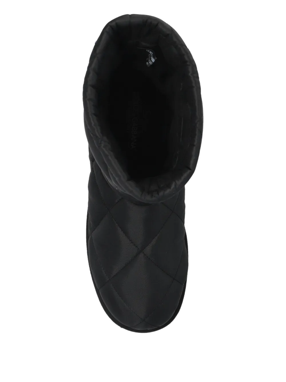 Dolce & Gabbana Quilted-effect Logo-detail Boots In Black