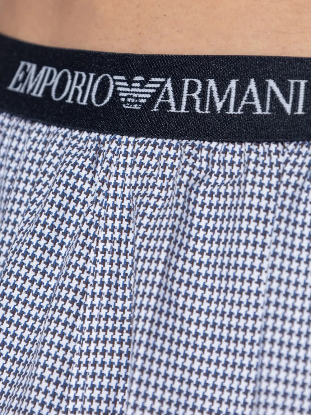Emporio Armani Broek met gingham ruit Blauw