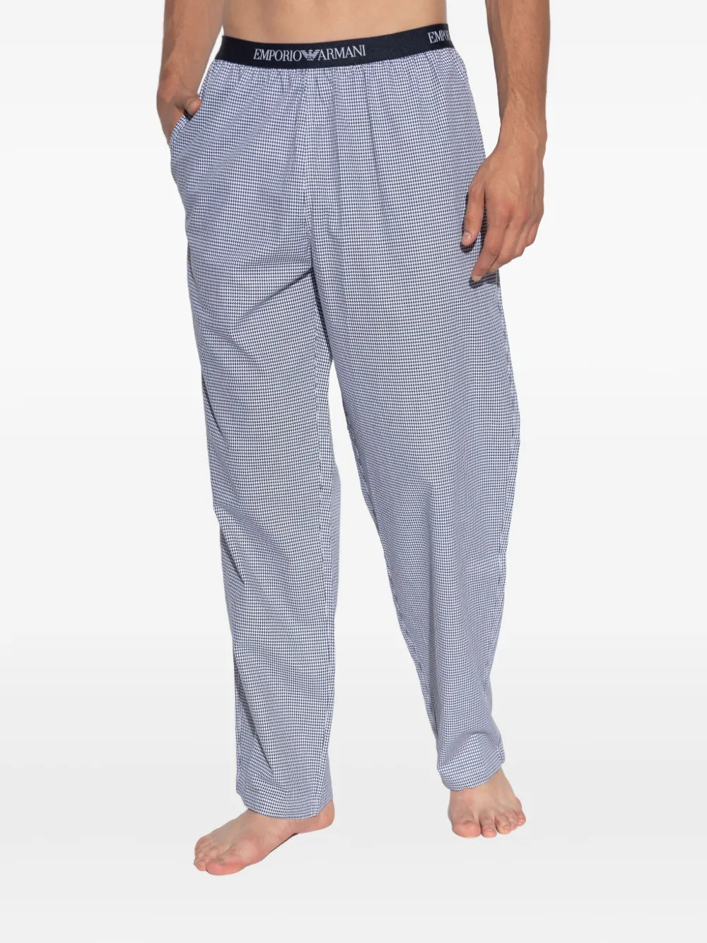 Emporio Armani gingham-check trousers - Blauw