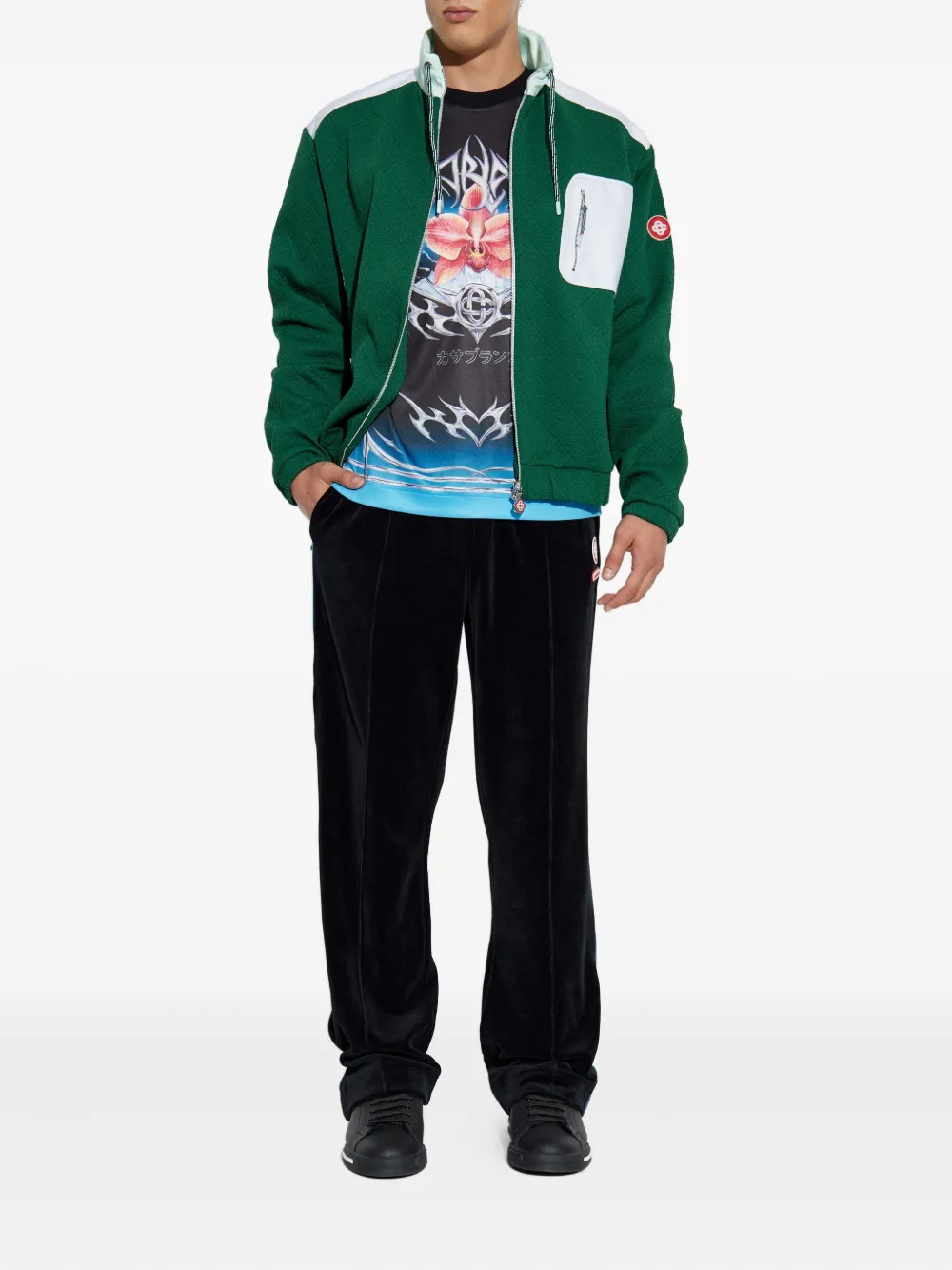 Casablanca logo-patch stripe-detail track pants - Zwart