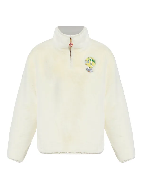 casablancaさん Casablanca Sweat Tennis Mascot à Col Zippé | Blanc | FARFETCH MA