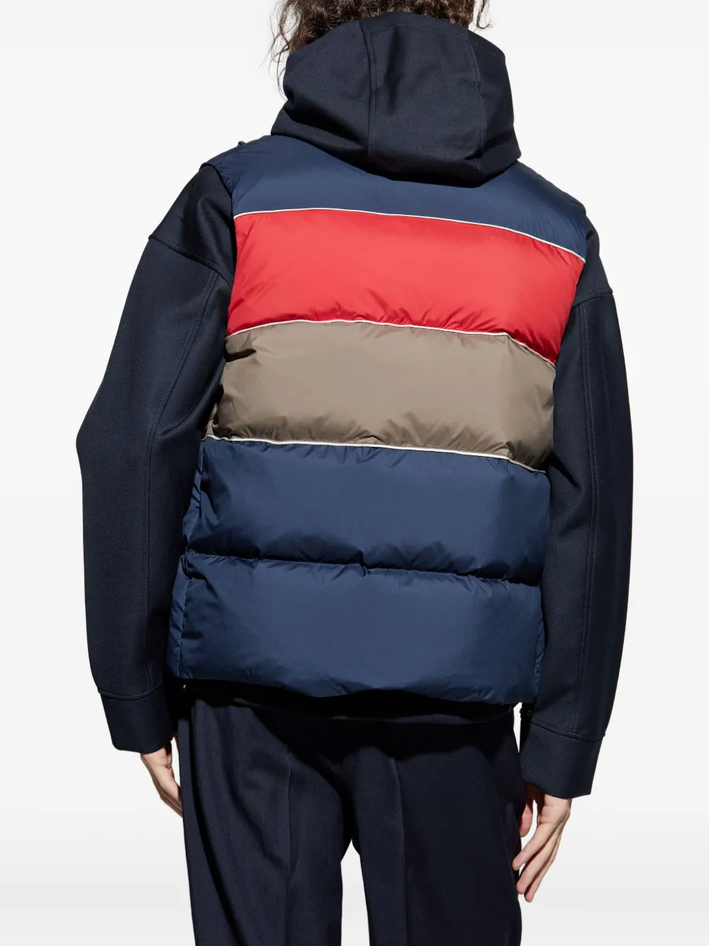 Emporio Armani Horizontal-quilted Padded Gilet In Multi