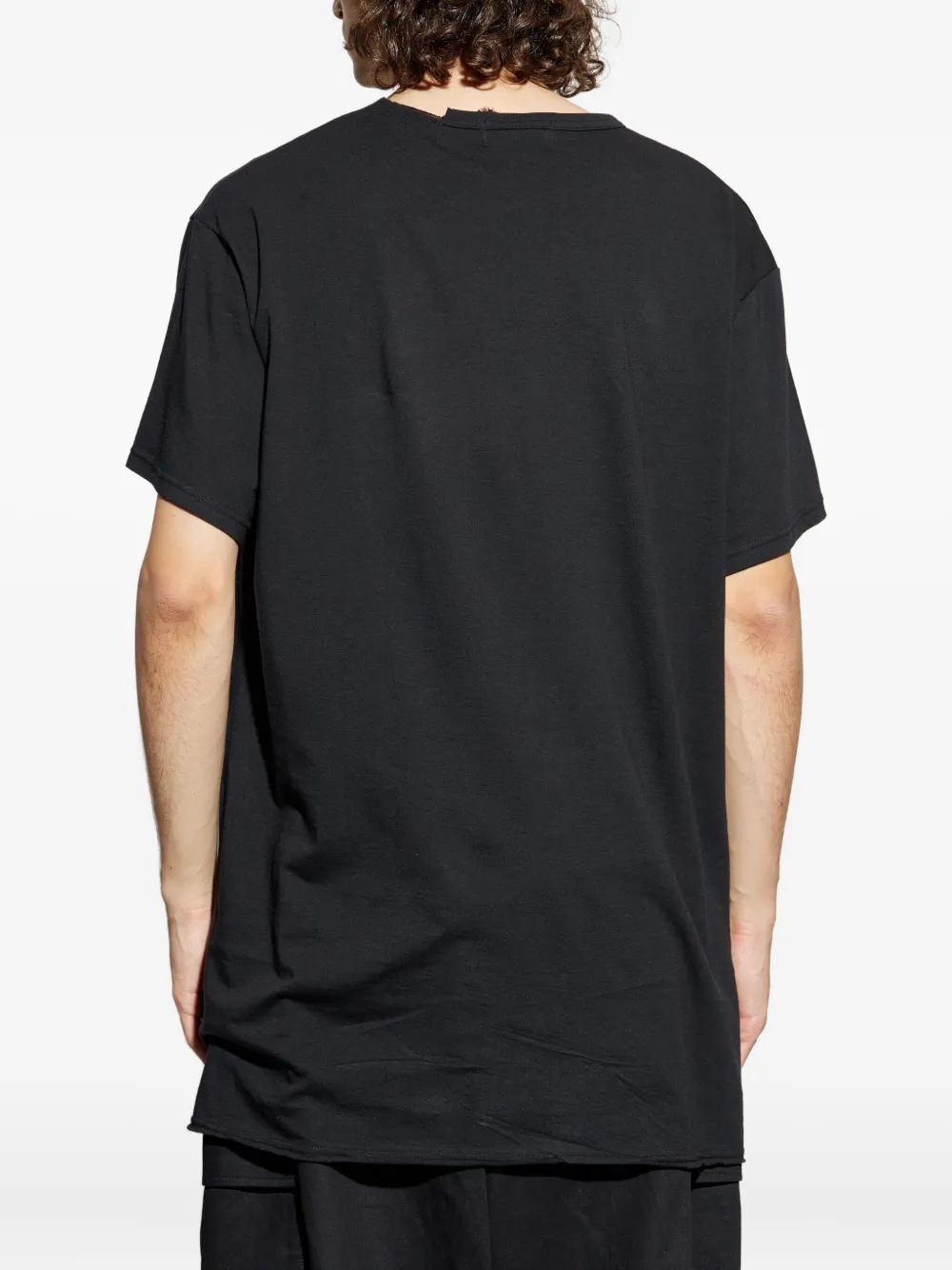 Yohji Yamamoto T-shirt met split Zwart
