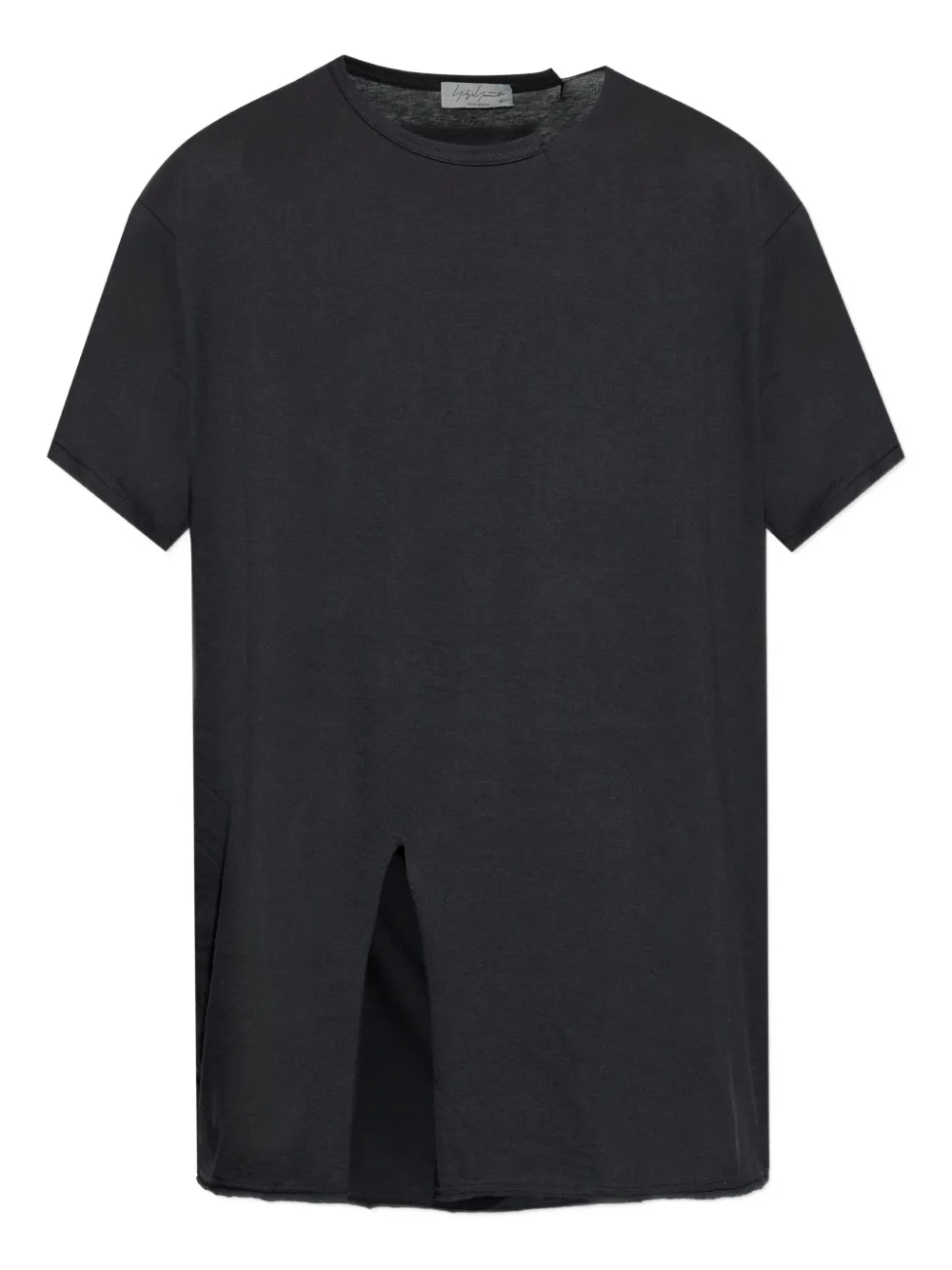 Yohji Yamamoto slit-detail short-sleeve T-shirt | Black | Image 1