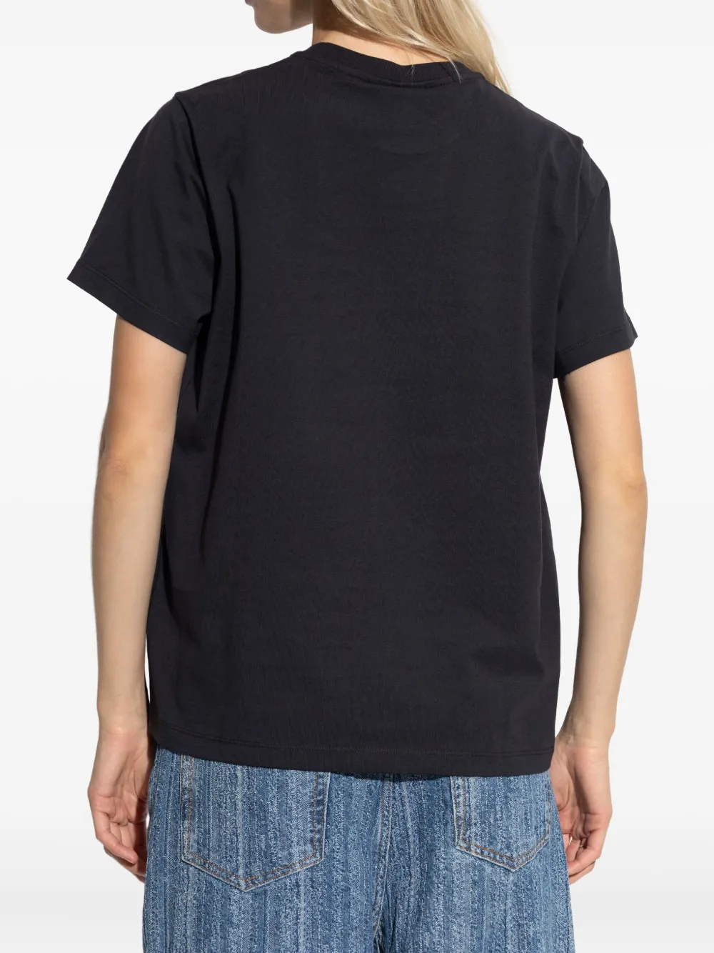 Ganni Women Basic Cotton Jersey Neon Kitty T-shirt In Black