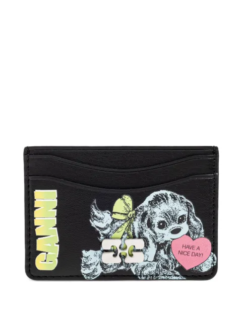 GANNI puppy-print cardholder