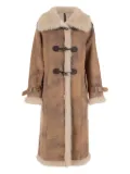 UNCOMMON fur-trimmed toggle coat - Brown