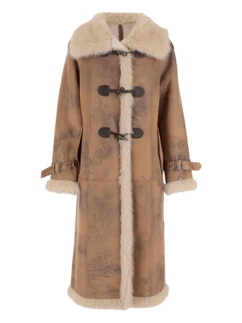 UNCOMMON fur-trimmed toggle coat