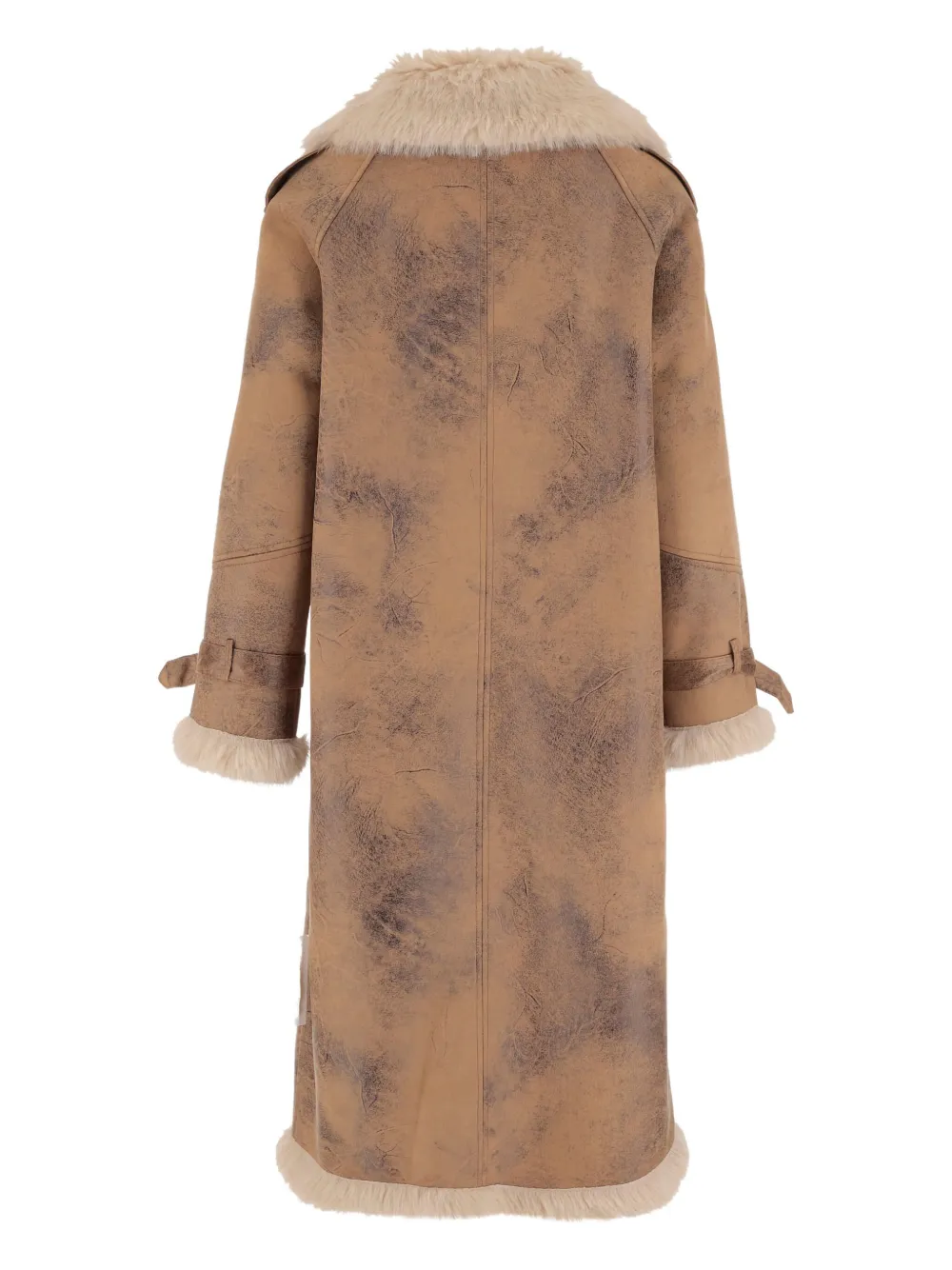 Uncommon Fur-trimmed Toggle Coat In Brown