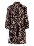 UNCOMMON animal-print belted coat - Brown