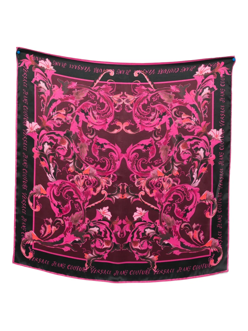 Versace Jeans Couture baroque-print silk scarf | Pink | Image 1