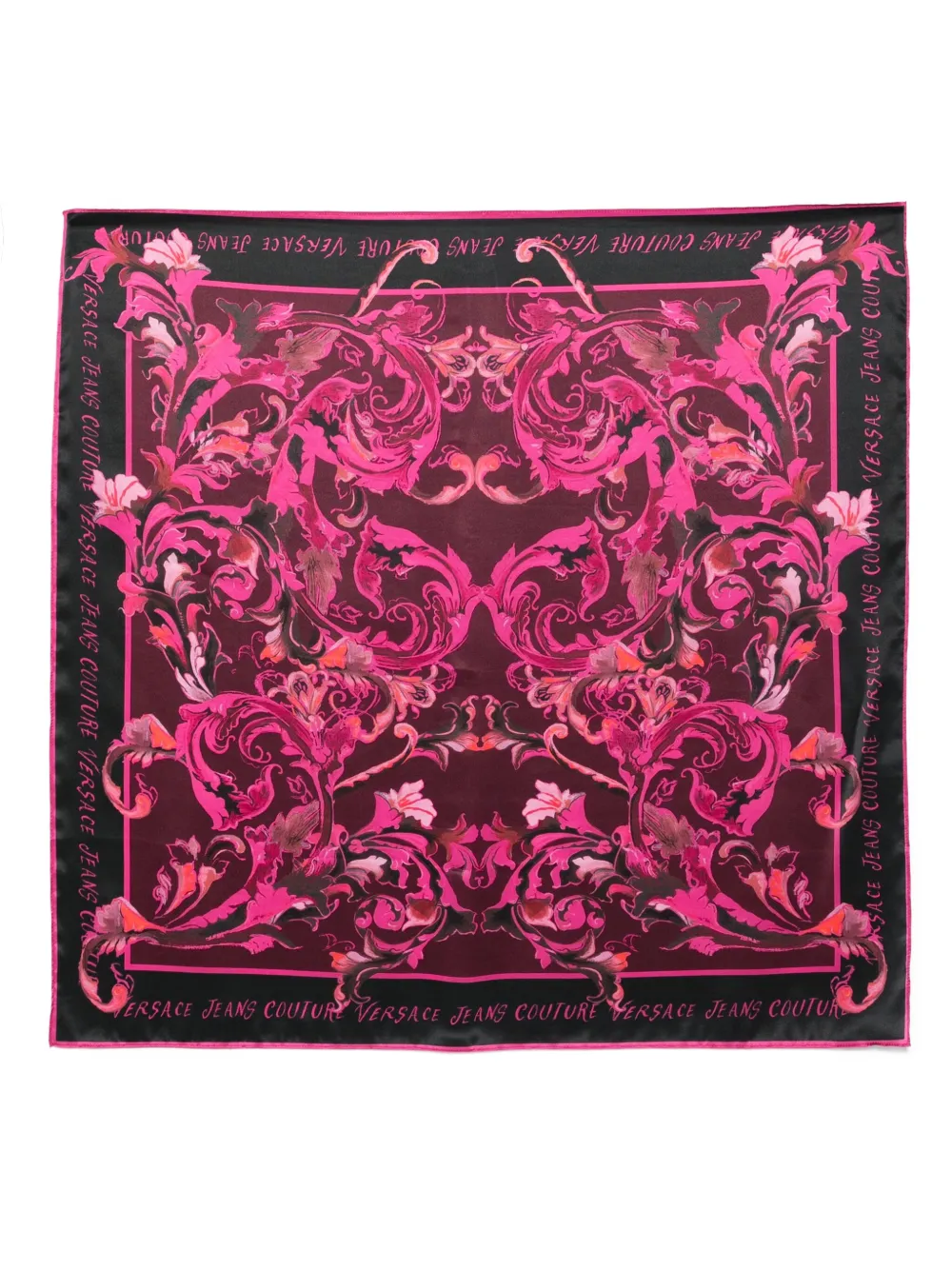 Versace Jeans Couture baroque-print silk scarf - Rosa