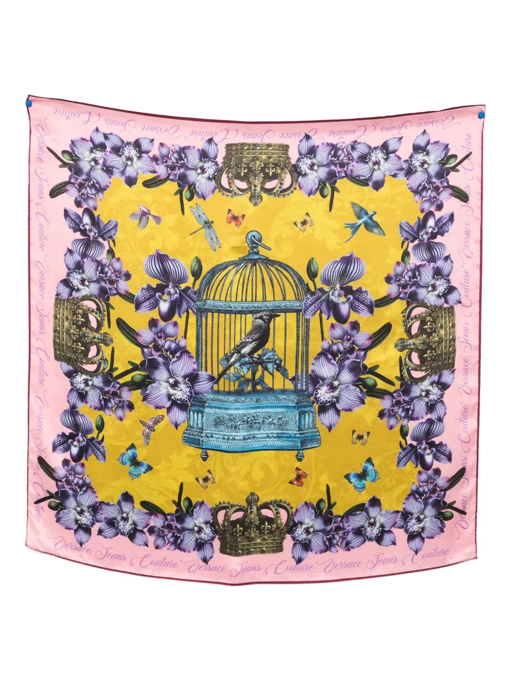 Versace Jeans Couture birdcage orchid scarf | Pink | Image 1
