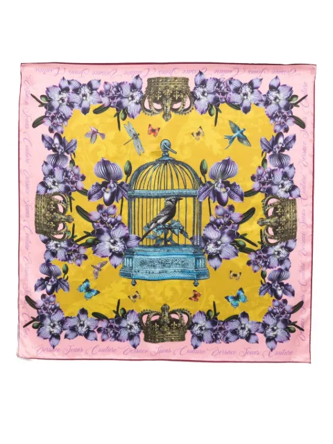 Versace Jeans Couture birdcage orchid scarf