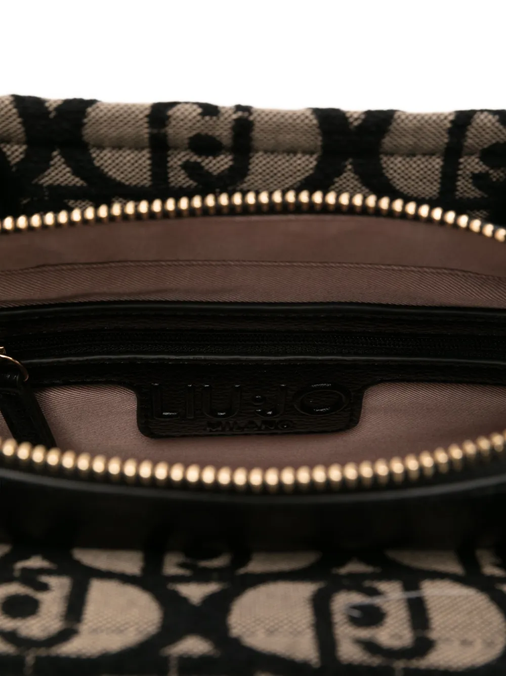 Liu •jo Monogram Logo-plaque Tote Bag In Black