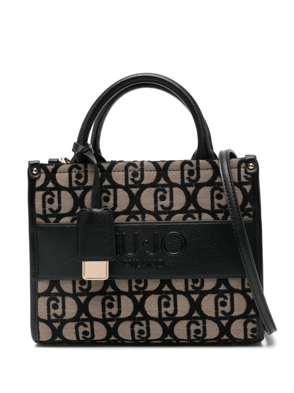 LIU JO monogram logo-plaque tote bag | Black | Image 1
