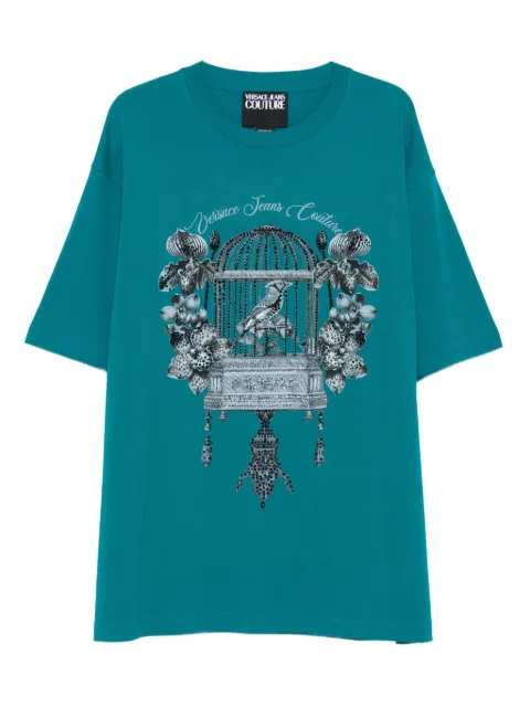 Versace Jeans Couture birdcage-print embellished T-shirt