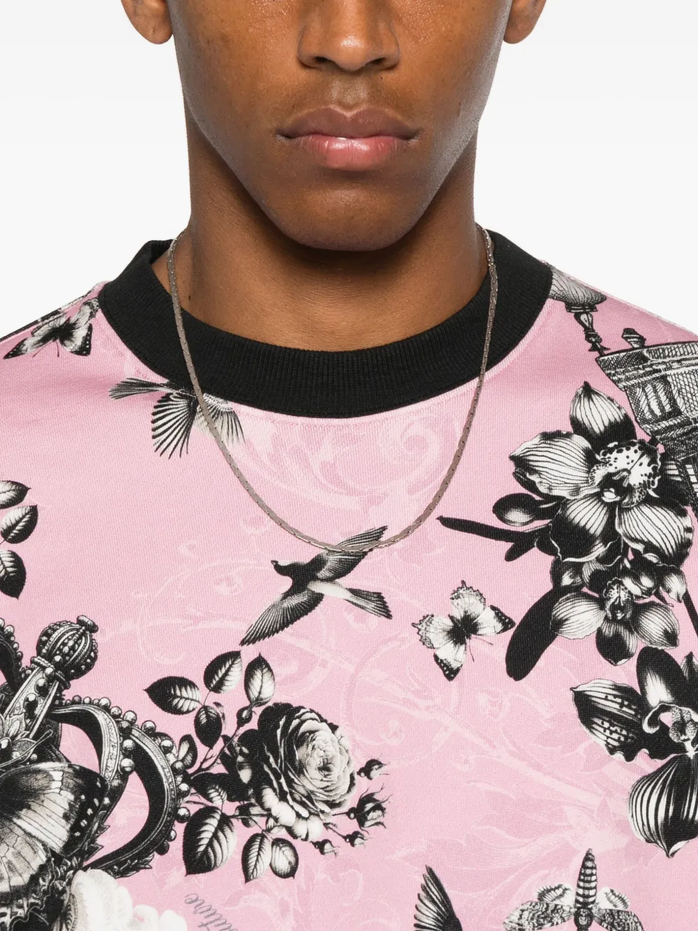 Versace Jeans Couture Sweater met vogelkooi-print Roze