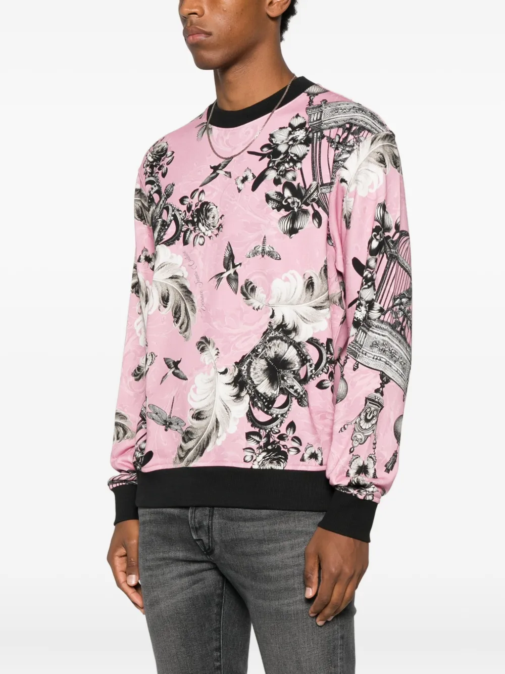 Versace Jeans Couture Sweater met vogelkooi-print Roze