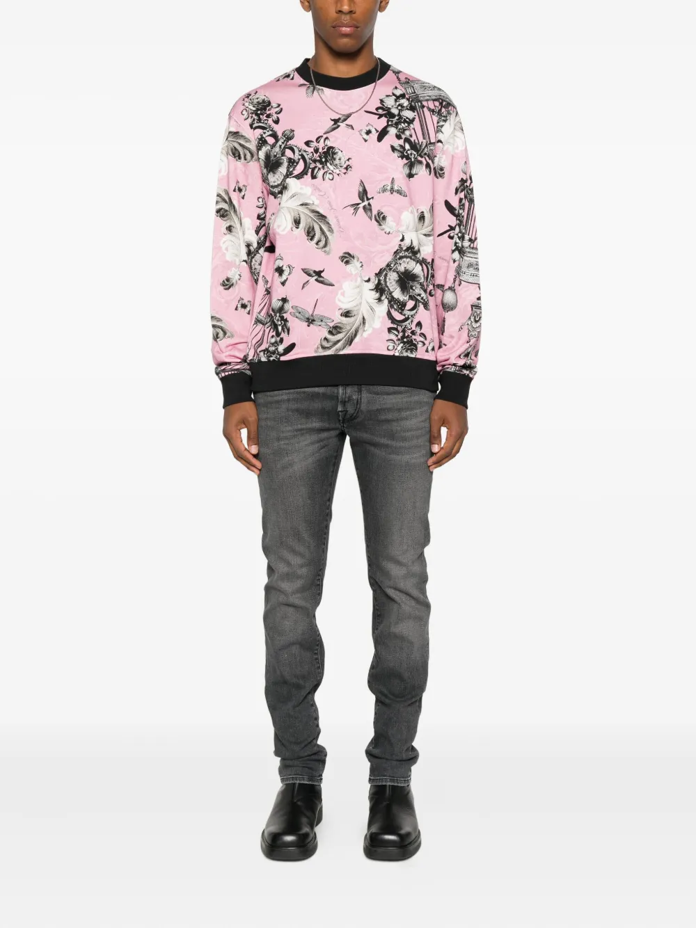 Versace Jeans Couture Sweater met vogelkooi-print - Roze