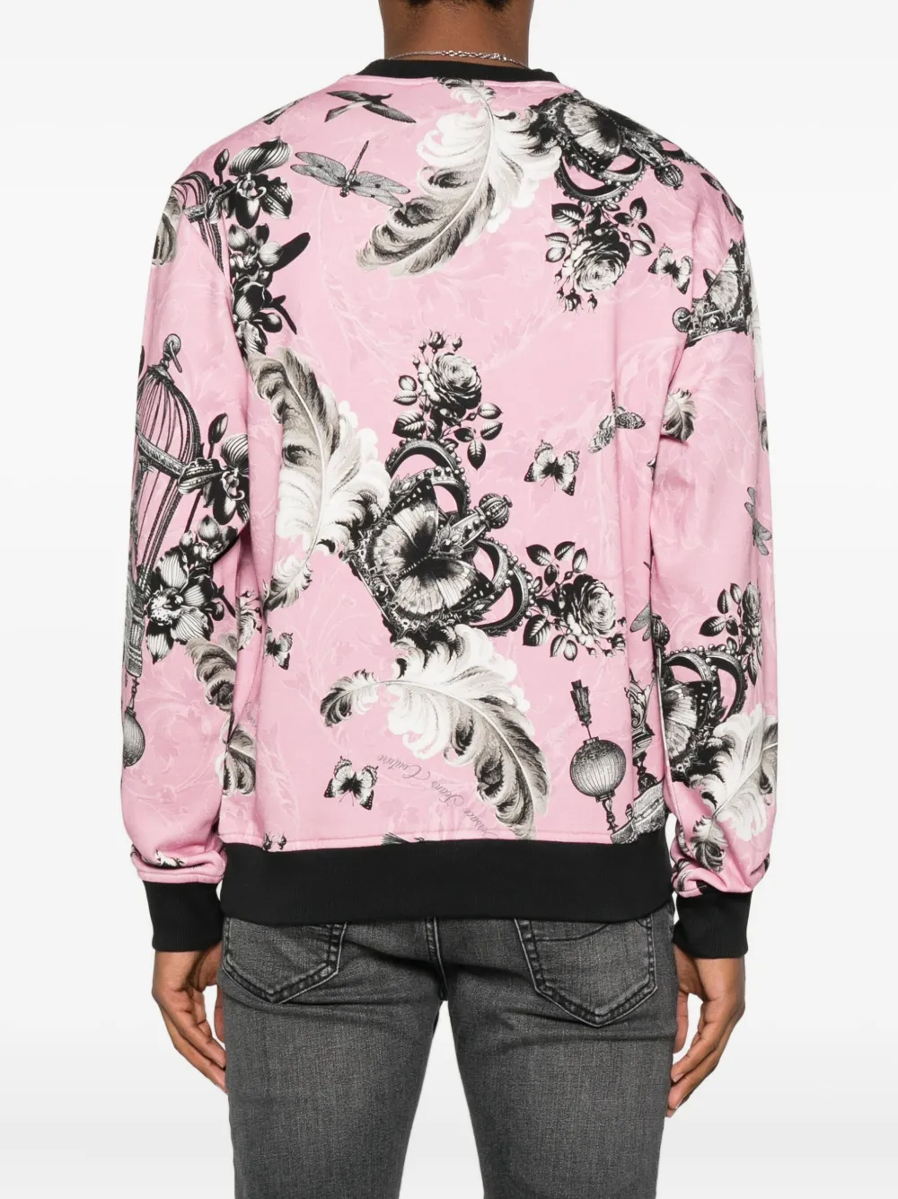 Versace Jeans Couture Sweater met vogelkooi-print Roze