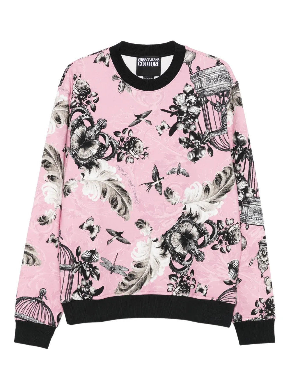 Versace Jeans Couture crown-birdcage print sweatshirt | Pink | Image 1