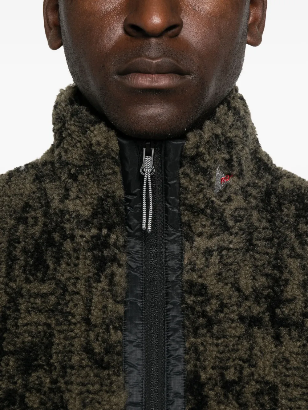 ROA Ewe fleece jack met rits Groen