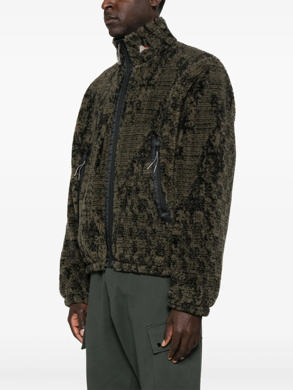 ROA Ewe fleece jack met rits Groen