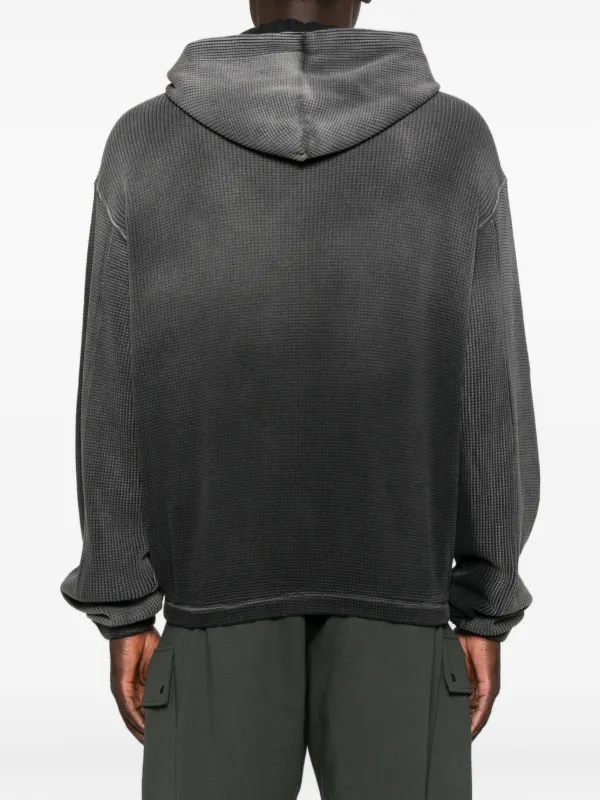 ROA waffle-knit zip-up Hoodie | Black | FARFETCH