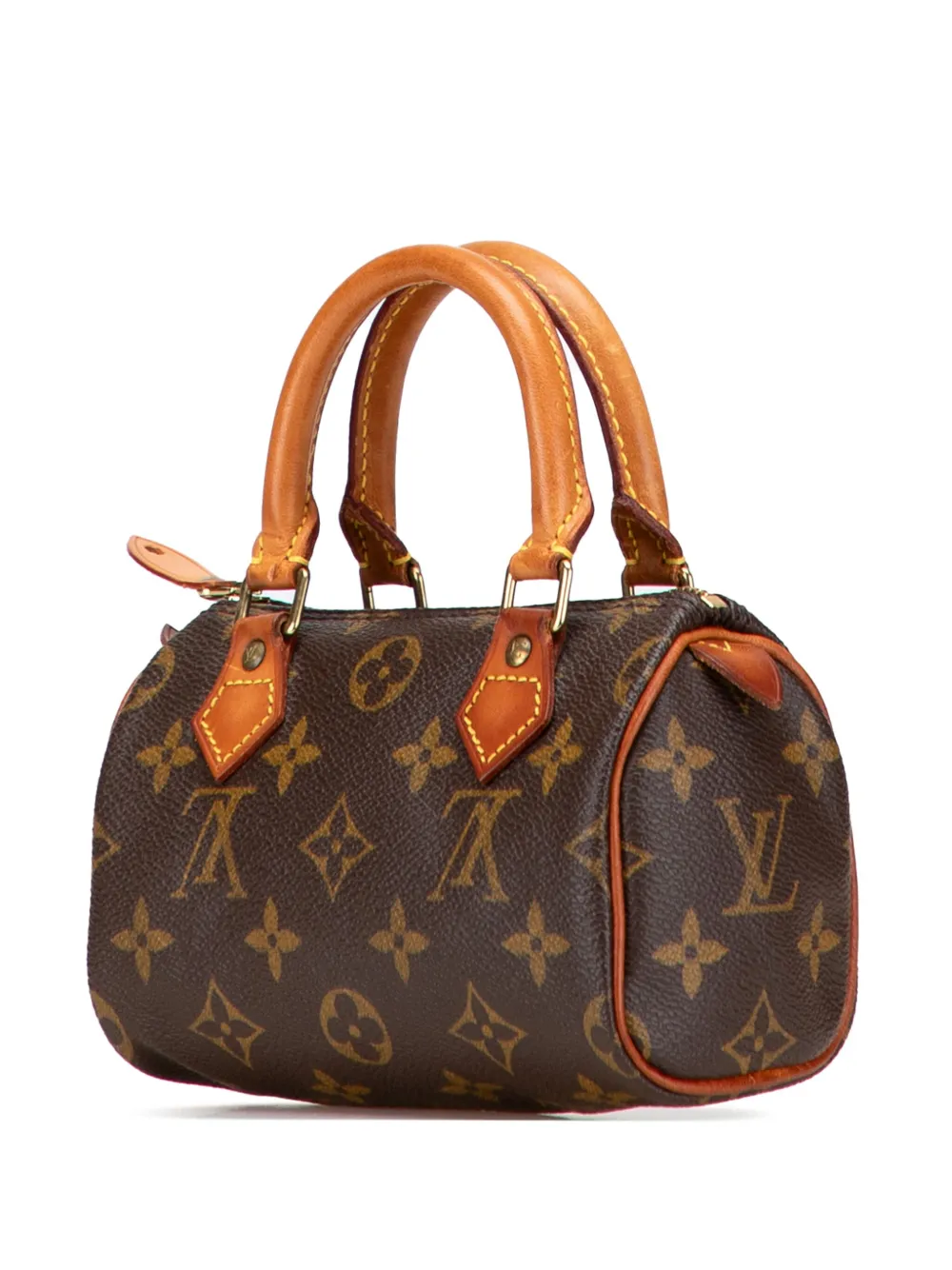 Pre-owned Louis Vuitton 1997 Monogram Mini Speedy Hl Satchel In Brown