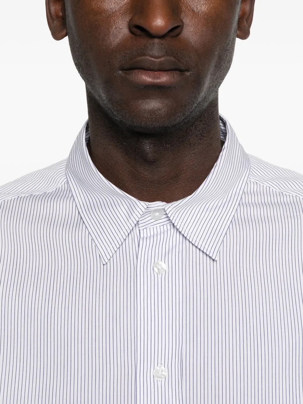 The Row Miller Striped Long-sleeve Shirt In White