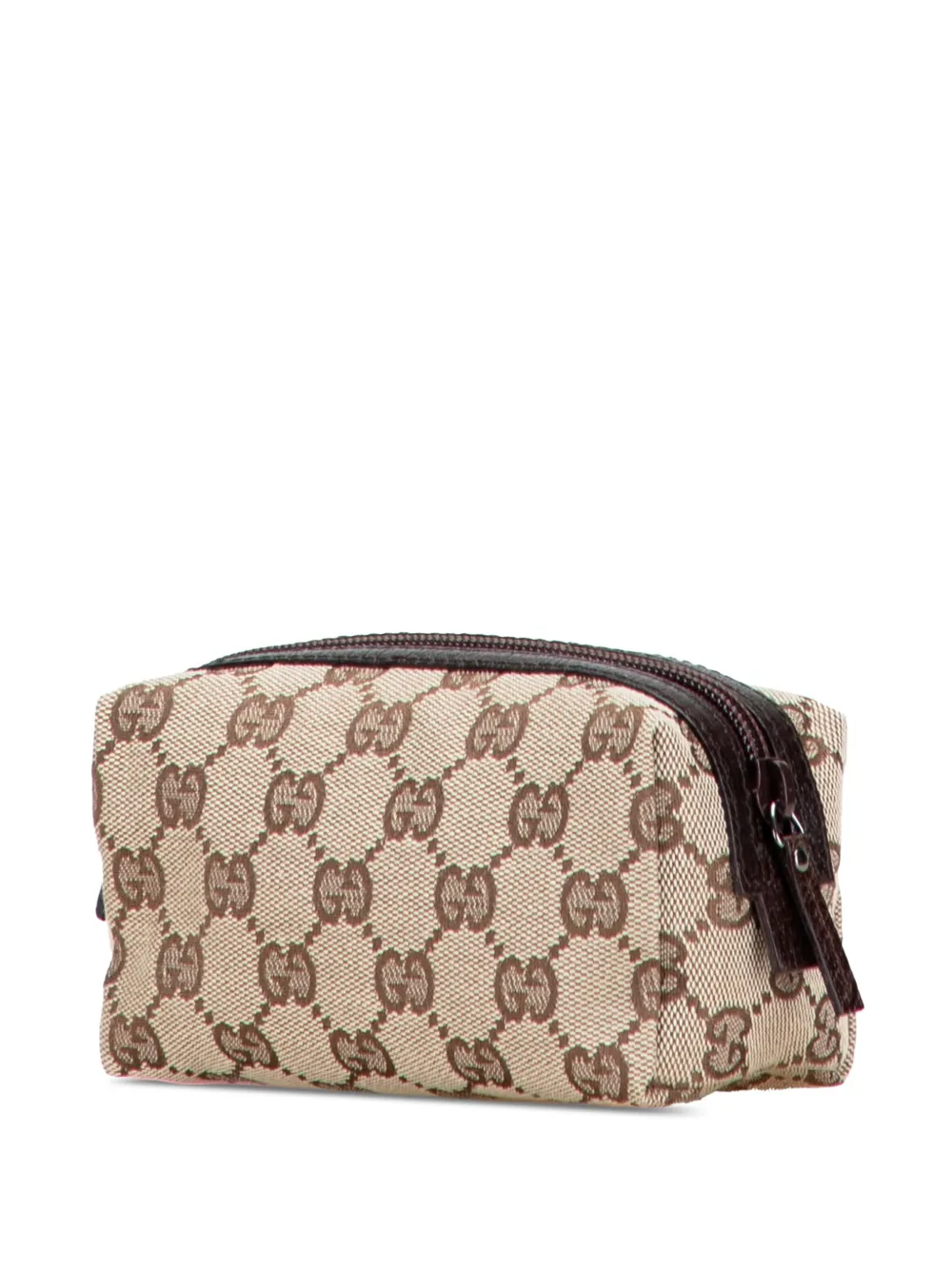 Pre-owned Gucci 2000-2015 Gg Canvas Pouch In Brown