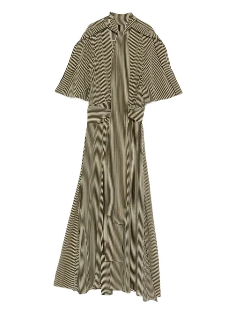 Petar Petrov vestido largo con motivo de rayas y moño en el cuello