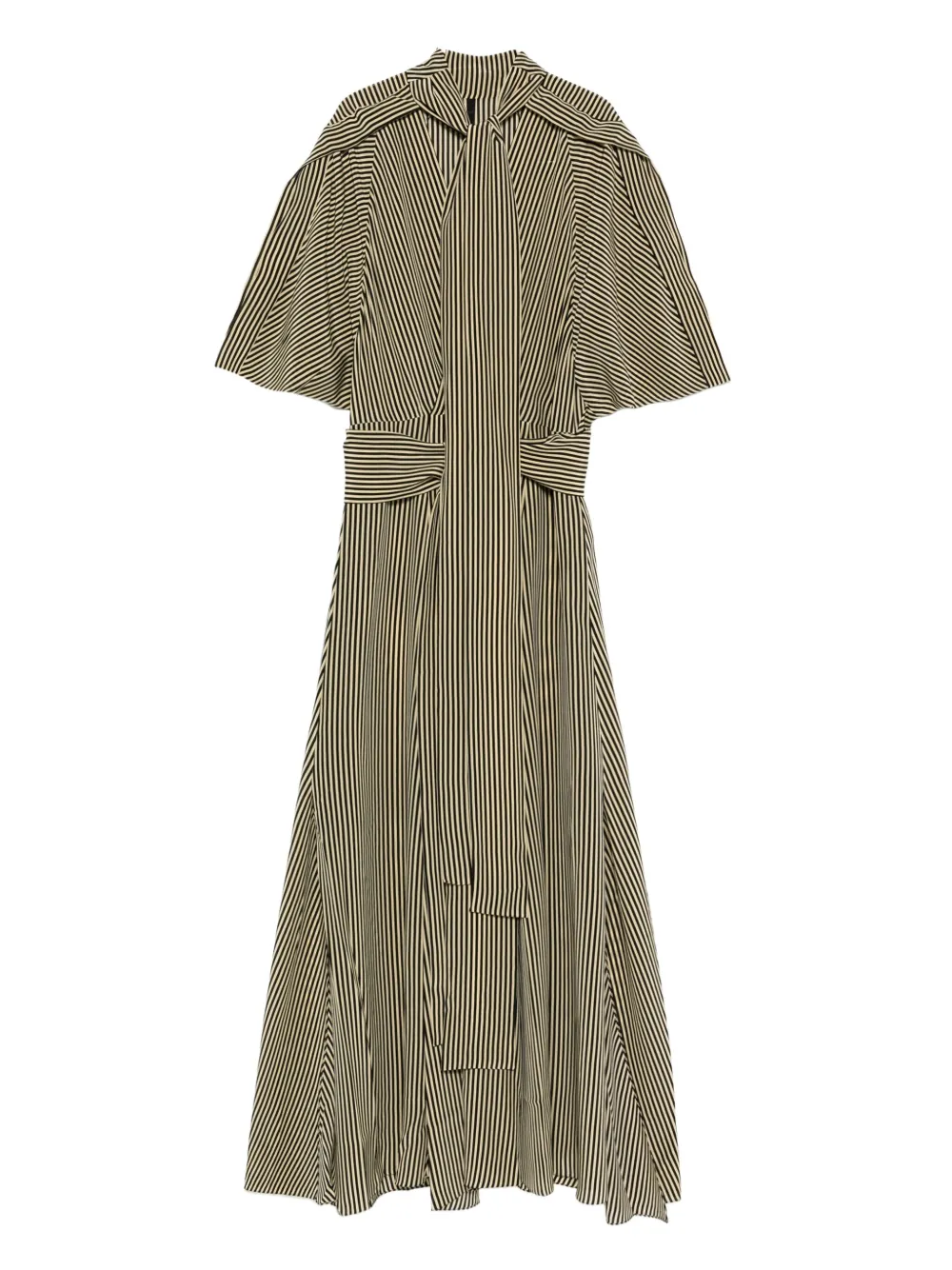 Petar Petrov stripe tie-neck maxi dress | Neutrals | Image 1