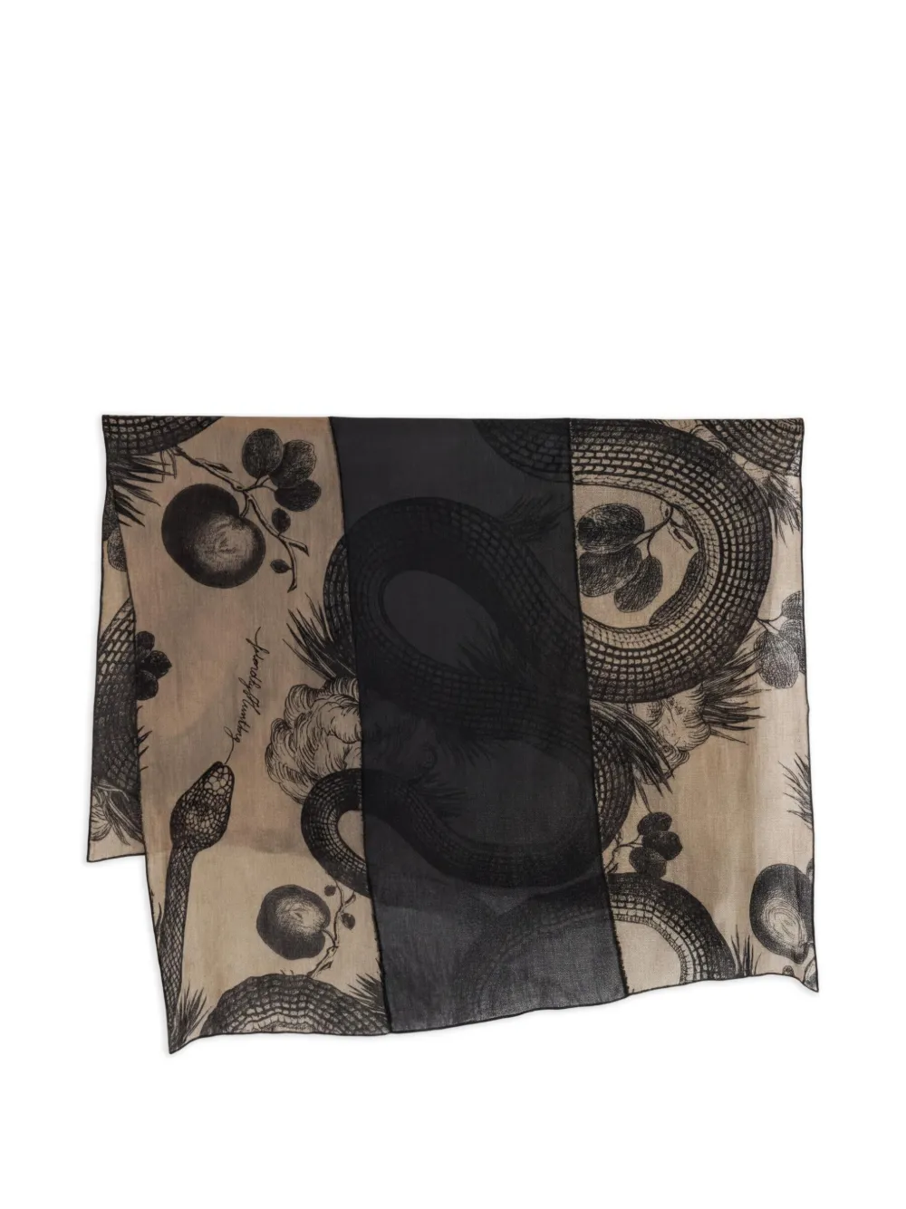 Friendly Hunting snake-print patchwork scarf - Toni neutri