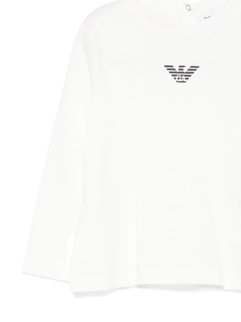 Emporio Armani Logo-print Long-sleeve Top In White