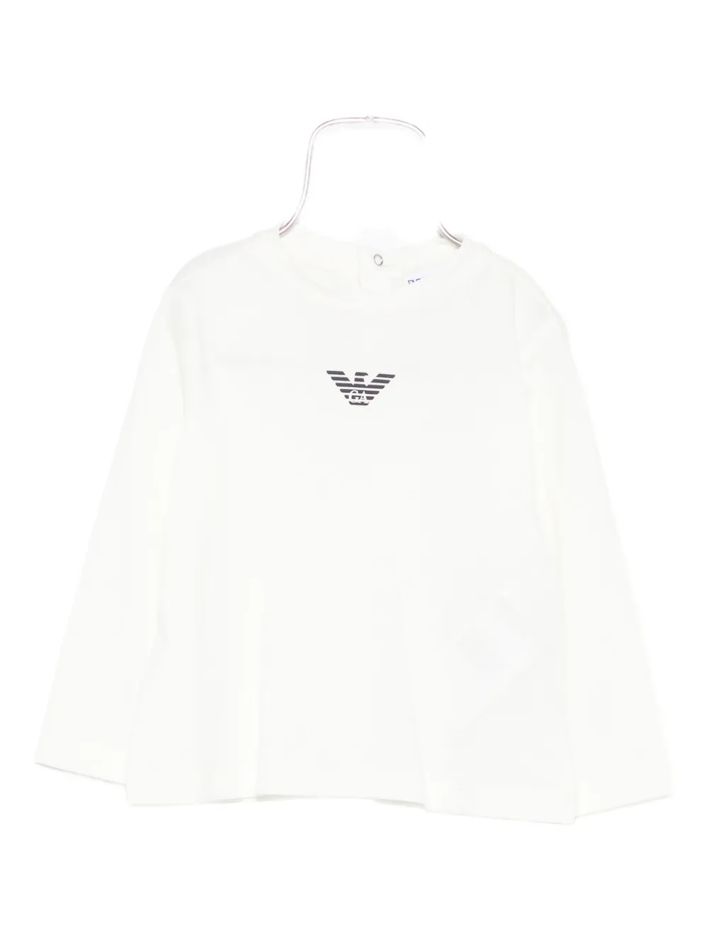 Emporio Armani Logo-print Long-sleeve Top In White